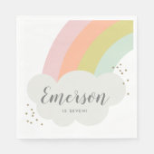 Serviette En Papier Pastel Rainbow Cloud Anniversaire de enfant (Devant)