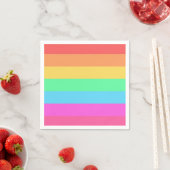 Serviette En Papier Pastel Rainbow Color Strips Design (En situation)