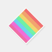Serviette En Papier Pastel Rainbow Color Strips Design (Coin)