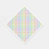 Serviette En Papier Pastel Rainbow En vichy Plaid (Coin)