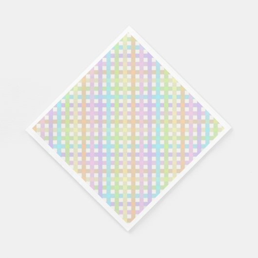 Serviette En Papier Pastel Rainbow En vichy Plaid (Coin)