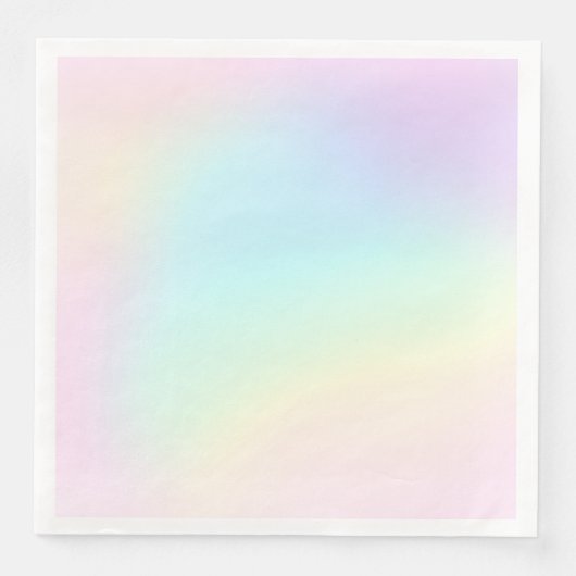 Serviette En Papier Pastel Rainbow fête d'anniversaire esthétique (Devant)
