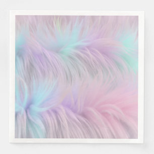 Serviette En Papier Pastel Rainbow Fur
