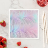 Serviette En Papier Pastel Rainbow Fur (En situation)