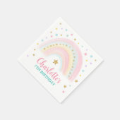 Serviette En Papier Pastel Rainbow Papier d'anniversaire (Coin)