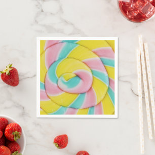 Serviette En Papier Pastel Rainbow Spiral Candy Photo