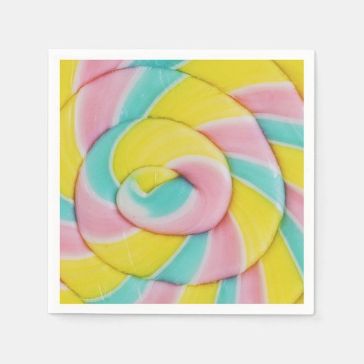Serviette En Papier Pastel Rainbow Spiral Candy Photo (Devant)