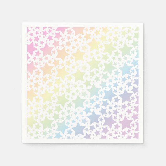 Serviette En Papier Pastel Rainbow Star Baby shower (Devant)