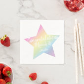 Serviette En Papier Pastel Rainbow Stars Baby shower Simple Moderne (En situation)