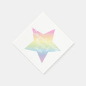 Serviette En Papier Pastel Rainbow Stars Baby shower Simple Moderne (Coin)