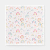 Serviette En Papier Pastel Rainbows Girly Fleurs sauvages & Coeurs (Devant)
