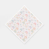 Serviette En Papier Pastel Rainbows Girly Fleurs sauvages & Coeurs (Coin)
