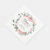 Serviette En Papier Pastel Red Rose Floral 60e anniversaire Merci (Coin)