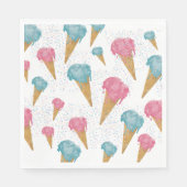 Serviette En Papier Pastel Retro Aquarelle Crème glacée et arrosages (Devant)