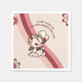 Serviette En Papier Pastel Retro Rose mignon Ballons Bébé Dragon (Devant)