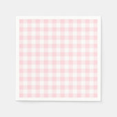 Serviette En Papier Pastel rose et blanc En vichy (Devant)