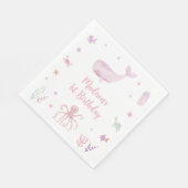 Serviette En Papier Pastel rose sous la mer Anniversaire (Coin)