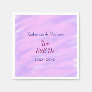 Serviette En Papier Pastel rose violet Vow renouvellement anniversaire
