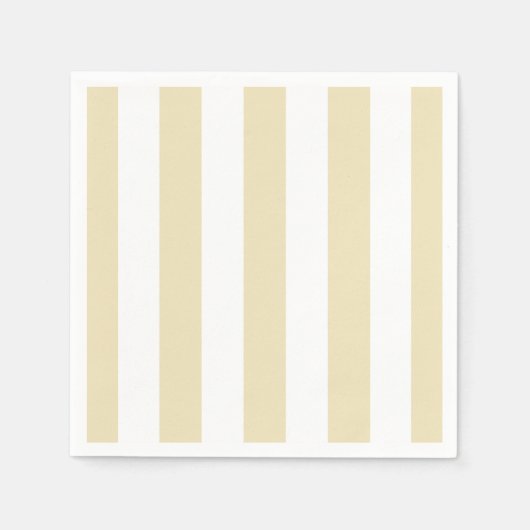 Serviette En Papier Pastel Sable Jaune Et Blanc rayé (Devant)