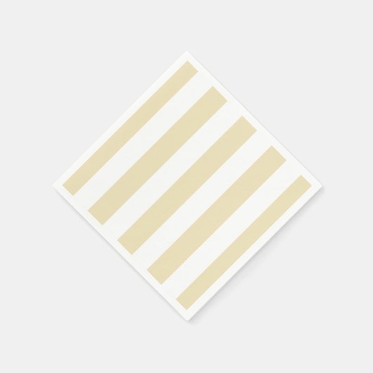 Serviette En Papier Pastel Sable Jaune Et Blanc rayé (Coin)