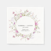 Serviette En Papier Pastel Shade Blush rose Mariage floral (Devant)