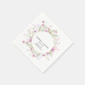 Serviette En Papier Pastel Shade Blush rose Mariage floral (Coin)