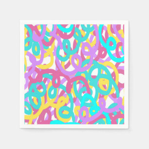 Serviette En Papier Pastel Spirales Abstrait Imprimer