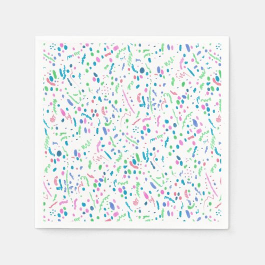 Serviette En Papier Pastel Splatter Confetti Imprimer (Devant)