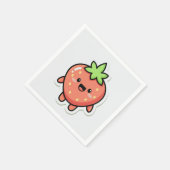 Serviette En Papier Pastel Strawberry Aesthetic Sticker – Cute Fruit I (Coin)