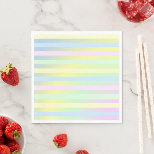 Serviette En Papier Pastel Stripes (En situation)