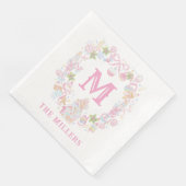 Serviette En Papier Pastel Sweet Holiday Treats Monogram Crest  (Coin)