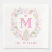 Serviette En Papier Pastel Sweet Holiday Treats Monogram Crest  (Devant)