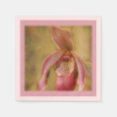 Serviette En Papier Pastel Texté Lady Slipper Orchid Napkin (Devant)