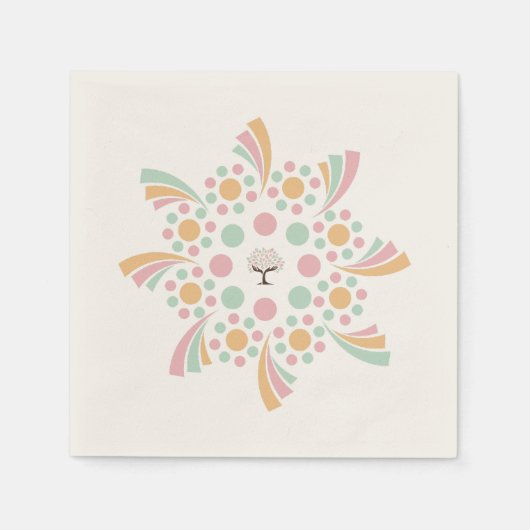 Serviette En Papier Pastel Tree of Life Mandala  (Devant)