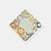 Serviette En Papier Pastel Tropical Wild One Jungle Safari Animaux (Coin)