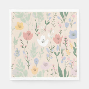Serviette En Papier Pastel Tulip Design