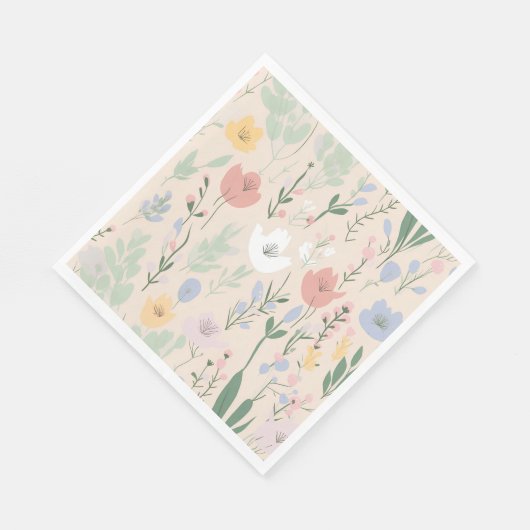 Serviette En Papier Pastel Tulip Design (Coin)