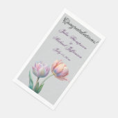 Serviette En Papier Pastel Tulip Mariage Suite Typographie élégante (Coin)