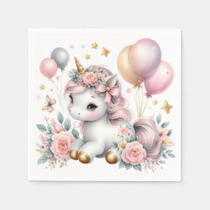 Serviette En Papier Pastel Unicorn