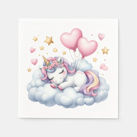 Serviette En Papier Pastel Unicorn (Devant)