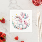 Serviette En Papier Pastel Unicorn (En situation)