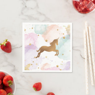Serviette En Papier Pastel Unicorn fête d'anniversaire