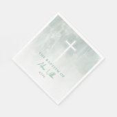 Serviette En Papier Pastel Vert Aquarelle Baptême serviettes (Coin)