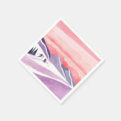 Serviette En Papier Pastel Watercolor Ski Mountain Sunset (Coin)