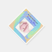 Serviette En Papier Pastel Welcome First Né Avec Photo (Coin)