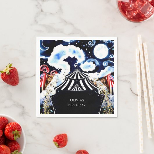 Serviette En Papier Pastel Whimsical Circus Anniversaire (En situation)