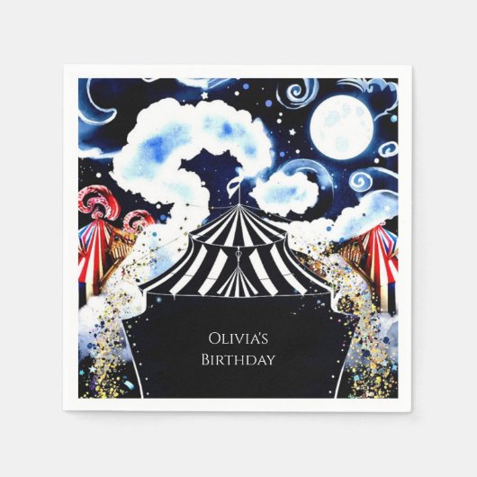 Serviette En Papier Pastel Whimsical Circus Anniversaire (Devant)