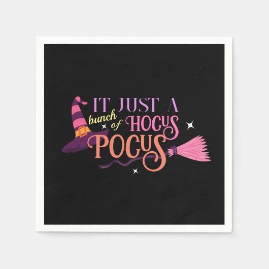 Serviette En Papier Pastel Witch Hocus Pocus Halloween Casquette Broom (Devant)