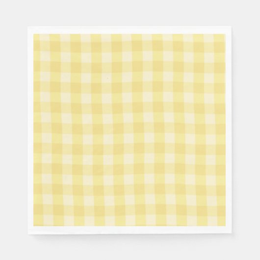 Serviette En Papier Pastel Yellow Gingham Print Plaid (Devant)