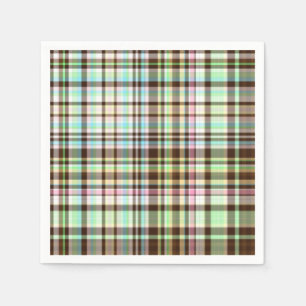 Serviette En Papier Pastels au chocolat Plaid 1 PAPIER NAPKINS DE FÊTE